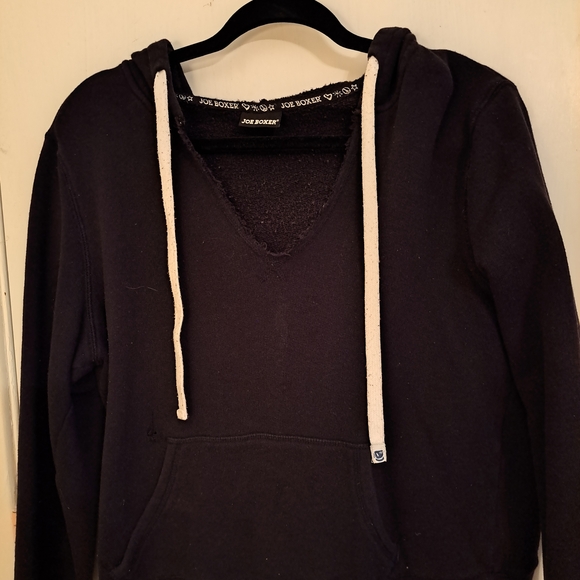 Joe Boxer Tops - Joe Boxer Black Sweatshirt with White Drawstring,measurements listed